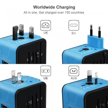 YiJee Travel Adapter International Universal Power Charger US UK EU Plug Euro Travel Wall AC Power Adapter Converter