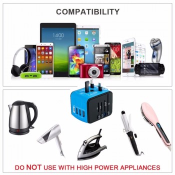 YiJee Universal Travel Adapter Electronic Plus Sockets 3.4A Fast Charging International Wall Charger Covers US/EU/AUS/UK