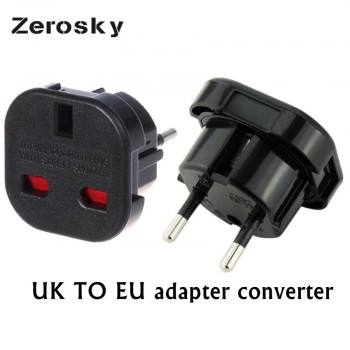 Zerosky UK TO EU European Universal Trvel Charge Aadapter Plug Converter Wall Plug Socket