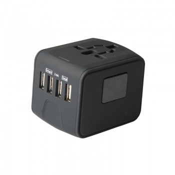 Travel Adapter International Universal Power Adapter All-in-one with 3.4A 4 USB Worldwide Wall Charger for UK/EU/AU/Asia