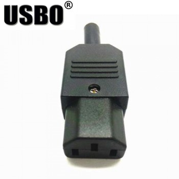 Wholesale Black IEC320-C13/C14 universal chassis power adaptor male female plug 10A 250V Rewireable AC socket mains convertor