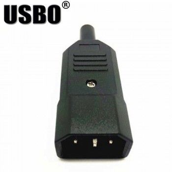 Wholesale Black IEC320-C13/C14 universal chassis power adaptor male female plug 10A 250V Rewireable AC socket mains convertor