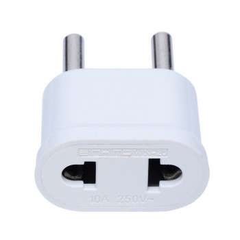 Mayitr New US USA to EU Europe Power Plug Adapter White AC Travel Power Converter Wall Charger