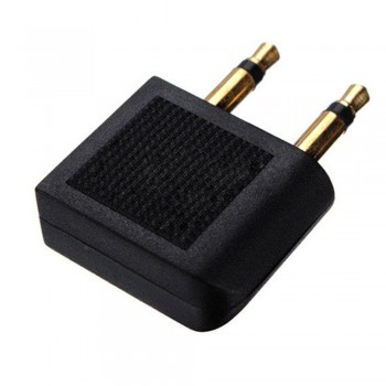 2 Pcs 3.5 mm Airline Airplane Alloy Plastic Earphone Headphone Headset Jack Audio Adapter Converts Plug