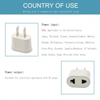 Hot Sale EU EURO Europe to USA US Travel Wall AC Power Mini Lightweight Plug Adapter Charger Outlet Converter 2 Pin Socket