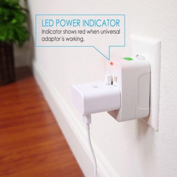US USA to EU EURO Europe Travel Power  Plug Adapter Charger Converter for USA converter White