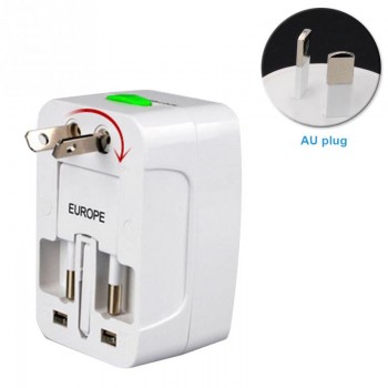 US USA to EU EURO Europe Travel Power  Plug Adapter Charger Converter for USA converter White