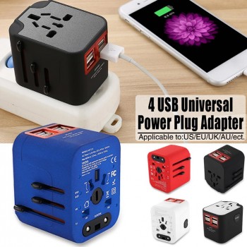 Travel Adapter International Universal Power Adapter All-in-one With 6A 4 USB Worldwide Wall Charger For UK/EU/AU/Asia