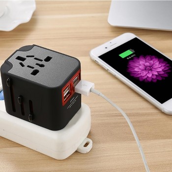 Travel Adapter International Universal Power Adapter All-in-one With 6A 4 USB Worldwide Wall Charger For UK/EU/AU/Asia