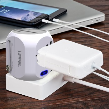 World Adapter Universal World Wide Travel Charger Adapter Plug Foreign Travel Converter with USB/Type C for over 150 Countries