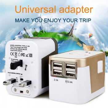 4 USB Part Adaptor Universal Adapter plug Travel Abroad To Carry Worldwide Electrical Socket UK USA Europe AUS Conversion Plug
