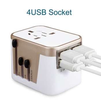 4 USB Part Adaptor Universal Adapter plug Travel Abroad To Carry Worldwide Electrical Socket UK USA Europe AUS Conversion Plug