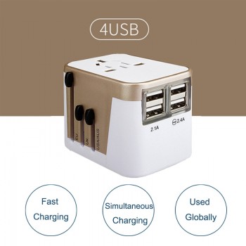 4 USB Part Adaptor Universal Adapter plug Travel Abroad To Carry Worldwide Electrical Socket UK USA Europe AUS Conversion Plug