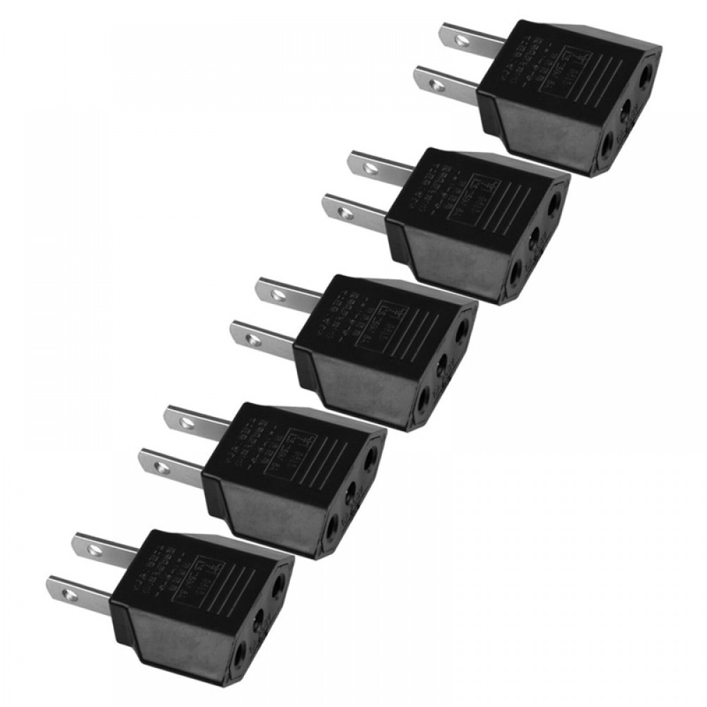 10PCS 6A Universal Travel Power Plug Adapter EU EURO to US USA Adaptor Converter AC Power Plug Adaptor Connector EU to US