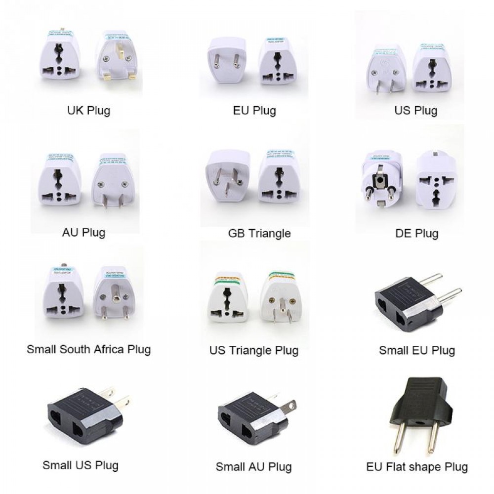 Universal UK US AU to EU AC Power Socket Plug Travel Charger Adapter Converter 2 Flat Pin #1103