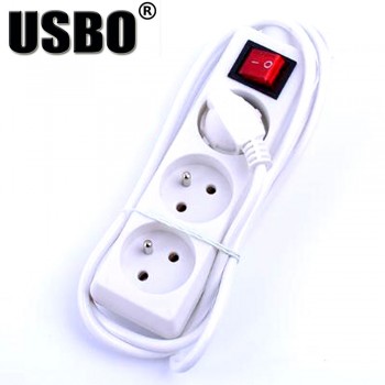 White 250V 16A 3 4 5 6jack EU power adaptor outlet strip German wiring board extension socket power cord converter with switch