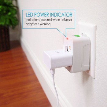 Tonbux US to EU Europe amp; Universal AC Power Plug Worldwide Travel Adapter Converter 100-240V