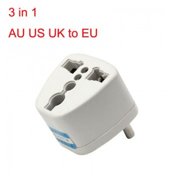 Malloom 2017 Universal AU US UK to EU AC Power Plug Travel Adapter Outlet Converter Socket White Top quality #LYMA22