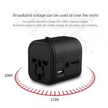 Zeoota Travel Adaptor Multi Plug 2 Fuse Protect Universal Adapter Universal Travel Charger with Type C and 3 USB Charging Ports