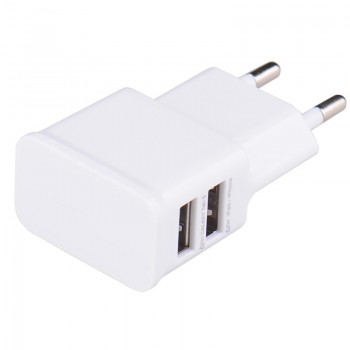 Dual USB Charger 5V 1A EU Plug Universal Mobile Phone charger Wall AC Power charger International plug Adaptor for IPhone Samsun