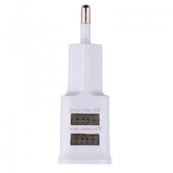 Dual USB Charger 5V 1A EU Plug Universal Mobile Phone charger Wall AC Power charger International plug Adaptor for IPhone Samsun