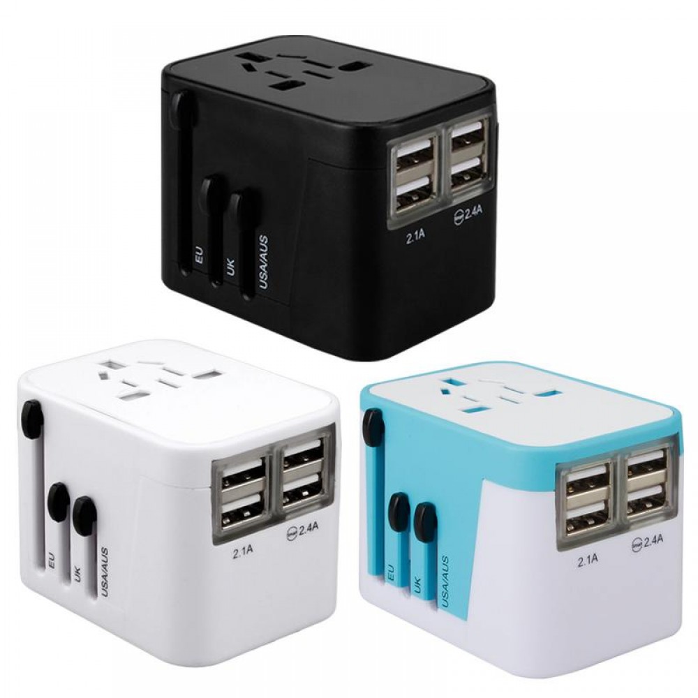 Global Universal Plug Adapter 4 USB Plug Adapter Socket Multi-function Socket Converter WTA-788