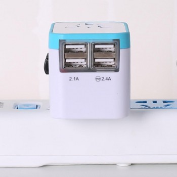 Global Universal Plug Adapter 4 USB Plug Adapter Socket Multi-function Socket Converter WTA-788