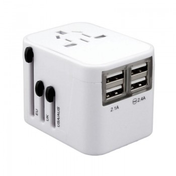 Global Universal Plug Adapter 4 USB Plug Adapter Socket Multi-function Socket Converter WTA-788