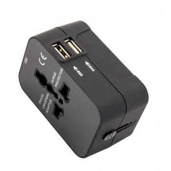 World Wide Universal Travel Adapter US/EU/UK/AU Multi Plug Charger With Dual USB 2 Ports New Arrival