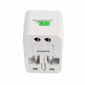HAOBA Universal International Plug Adapter 2 USB Port World Travel AC Power Charger Adapter with AU US UK EU Converter Plug