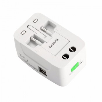 HAOBA Universal International Plug Adapter 2 USB Port World Travel AC Power Charger Adapter with AU US UK EU Converter Plug