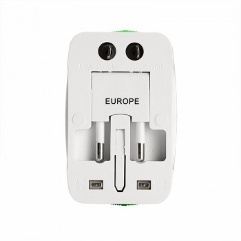 HAOBA Universal International Plug Adapter 2 USB Port World Travel AC Power Charger Adapter with AU US UK EU Converter Plug