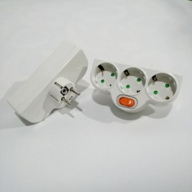 4.8MM EU Plug Power Socket 1 TO 3 Way EU Standard Power Adapter Socket 16A Travel Plugs European Type Conversion Plug