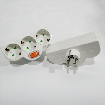 4.8MM EU Plug Power Socket 1 TO 3 Way EU Standard Power Adapter Socket 16A Travel Plugs European Type Conversion Plug