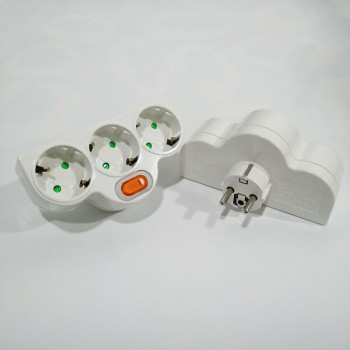 4.8MM EU Plug Power Socket 1 TO 3 Way EU Standard Power Adapter Socket 16A Travel Plugs European Type Conversion Plug