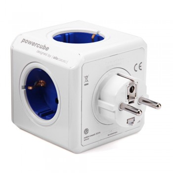 Allocacoc Smart Home PowerCube Socket EU Plug 4 Outlets 2 USB Ports Adapter Power Strip Extension Adapter Multi Switched Socket