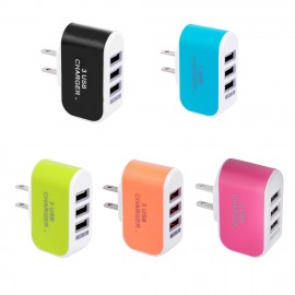 Candy Color 3 USB Charger Travel Wall Charger Adapter Smart Mobile Phone Power Supply Charger for Tablets