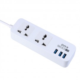 EPULA High Quality 5.9ft US Plug 4 Outlet Power Strip Surge Protector w/ 3 USB Ports Lightningproof