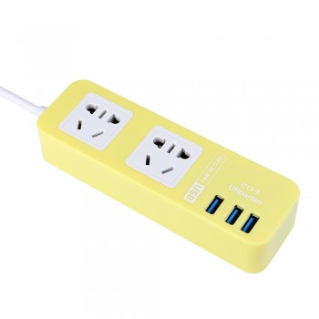 EPULA High Quality 5.9ft US Plug 4 Outlet Power Strip Surge Protector w/ 3 USB Ports Lightningproof