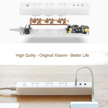 Original Xiaomi Power Strip Smart Home Electronics Fast Charging 3 USB 2.0 Interface Extension Socket Plug with EU UK AU Adapter