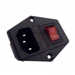 Power Rocker Switch IEC 3 Pin 320 C14 Inlet Power Sockets Switch Connector Plug 10A 250V