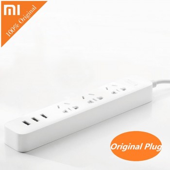 Original XiaoMi 3 Mi Smart Plug Adaptation Power Strip With 3 3 USB Extension Standard Plug 1/2A 3 Sockets For Phone Tablet PC