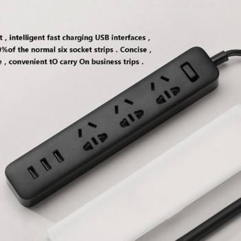 100% Original XiaoMi Fast Charging 2.1A USB 3 USB Port standard EU AU Socket Plug Smart Power Socket Portable Strip Plug Adapter