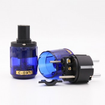 Hifi audio P-037E Rhodium plated EU power connector +IEC female connector