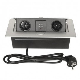 French standard socket EU plug Tabletop socket /hidden/Damping spring open outlet  /Office room USB charging desktop socket/A002