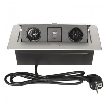 French standard socket EU plug Tabletop socket /hidden/Damping spring open outlet  /Office room USB charging desktop socket/A002