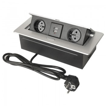 French standard socket EU plug Tabletop socket /hidden/Damping spring open outlet  /Office room USB charging desktop socket/A002