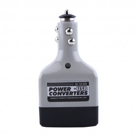 New Car Power Inverter Adapter 12v/24v to 220V Auto Car DC to AC Power Converter Adapter with USB Charging Port