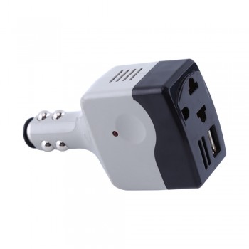 New Car Power Inverter Adapter 12v/24v to 220V Auto Car DC to AC Power Converter Adapter with USB Charging Port