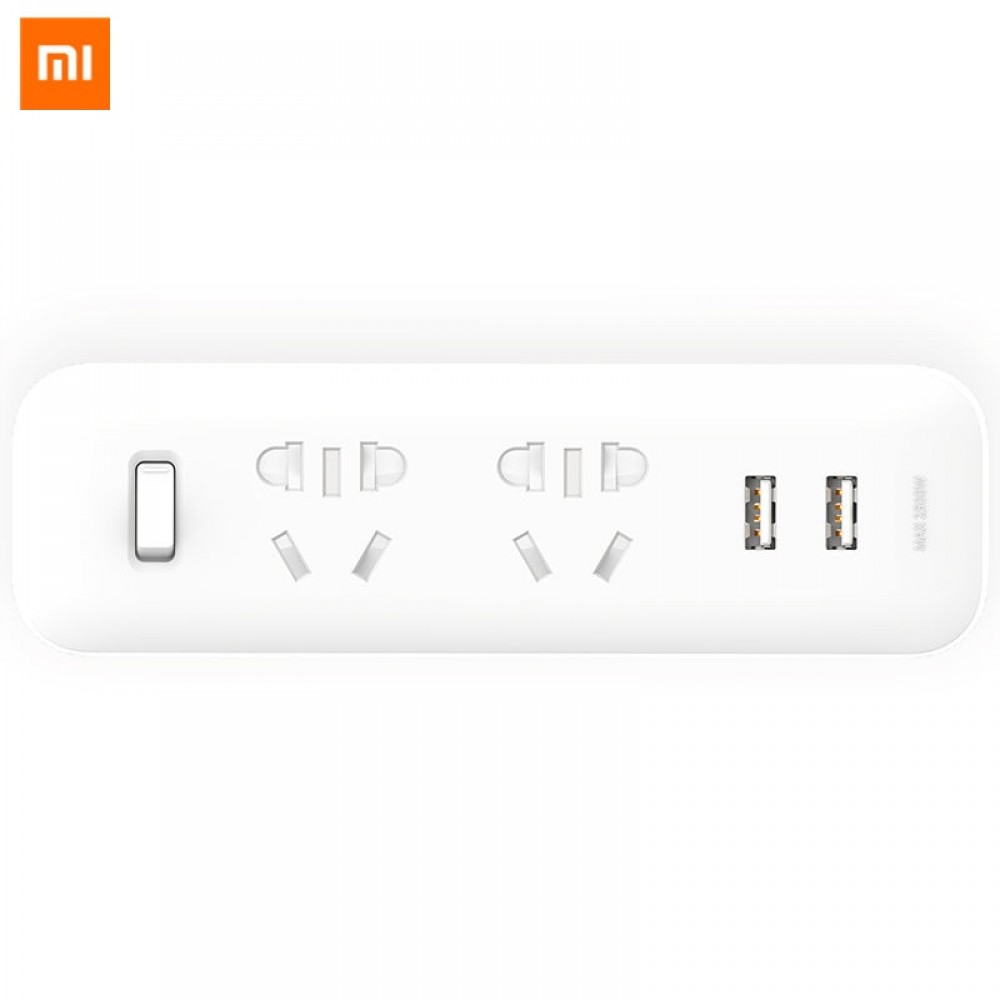 Original Xiaomi Mijia Electrical Socket Converter 2 USB Fast Charging Portable Travel Adapter Household Mi Wall Plug Extension